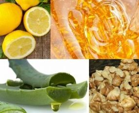 Walnuss, Honig, Zitrone und Aloesaft für die Potenz